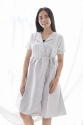 MAMA HAMIL Shanti Dress Baju Hamil Menyusui Simple Casual Kekinian Korean Kimono Style Katun   NADR 06 17  large